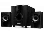 SVEN MS-107 Black,  2.1 / 5W + 2x2.5W RMS, master volume control and bass, all wooden, (sub.4- + satl.3-)